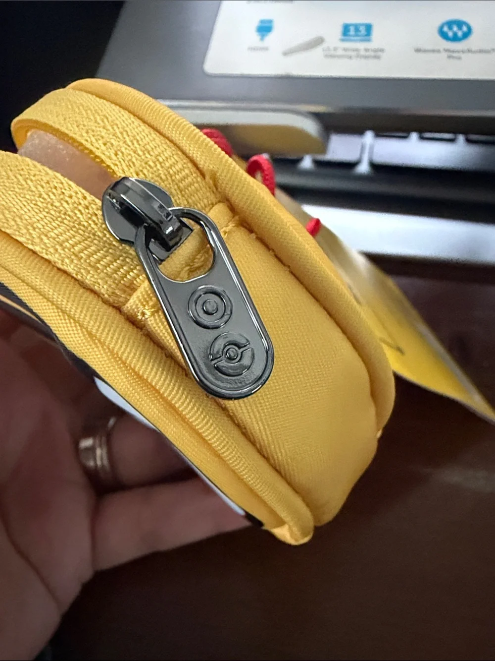 Pokemon x Target pokeball Yellow bag charm with Red Cord NWT rare collectible